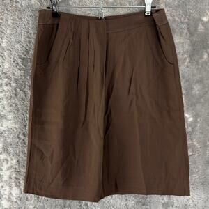 Etcetera Size 6 Minimalist Casual Knee Length Pencil Skirt Brown Zip